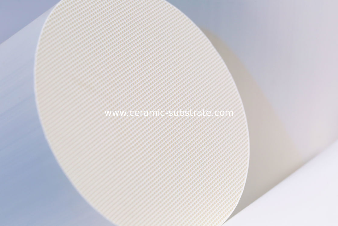 Round White Honeycomb Ceramic Carrier , car Catalyst Supports